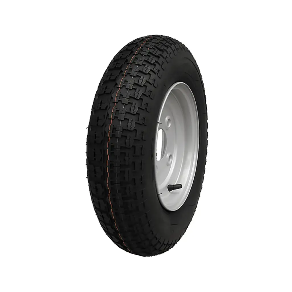 Roue complète 8" 350x8 85/115/4 (Pneu + Jante)